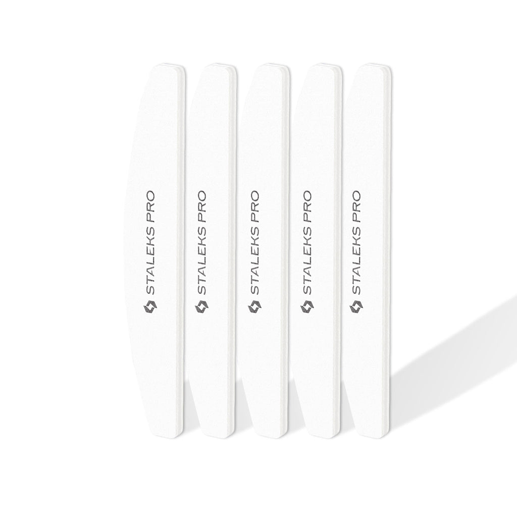 Staleks Pro EXPERT 41 Manicure buffers 100/180 grit, half-moon shape, 10 pcs (disposable)