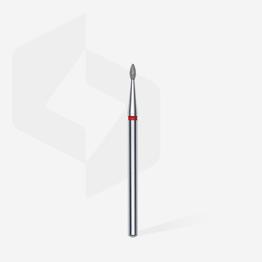 STALEKS EXPERT Diamond nail drill bit drop red, head diameter 1,6 mm, working part 4 mm
