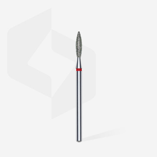 STALEKS EXPERT Diamond nail drill bit flame red, head diameter 2,3 mm, working part 10 mm