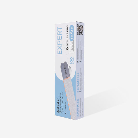 STALEKS EXPERT 20 papmAm Nail files for straight base, 100 grit (50 pcs)
