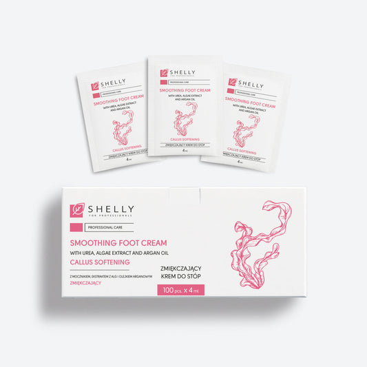 SOFTENING FOOT CREAM WITH UREA, ALGAE EXTRACT AND ARGAN OIL SHELLY 4 ML X 100 PCS. With urea, algae extract and argan oil