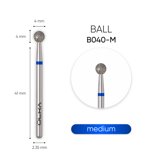 ÜLKA Diamond nail drill bit ball blue head diameter 4 mm