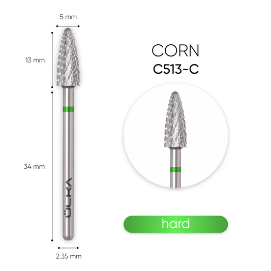 ÜLKA Carbide nail drill bit C-513C corn green head diameter 5.0 mm / working part 13 mm