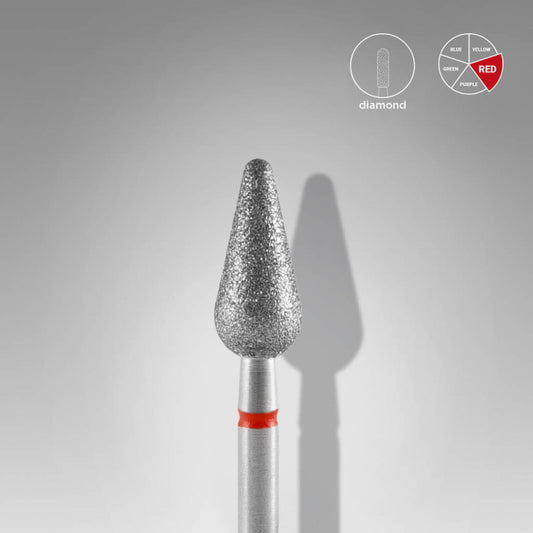 STALEKS PRO Expert Diamond bur Rounded Pear, Red 5 x 12 mm