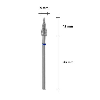 STALEKS PRO EXPERT Diamond cutter Pear sharp Blue (blue) 4 x 12 mm