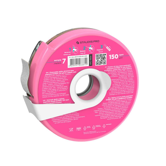 STALEKS PRO EXPERT White papmAm Replaceable File Tape with Clip 150 Grit
