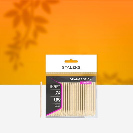 STALEKS EXPERT Orange stick wooden, 75 mm (100 pcs)