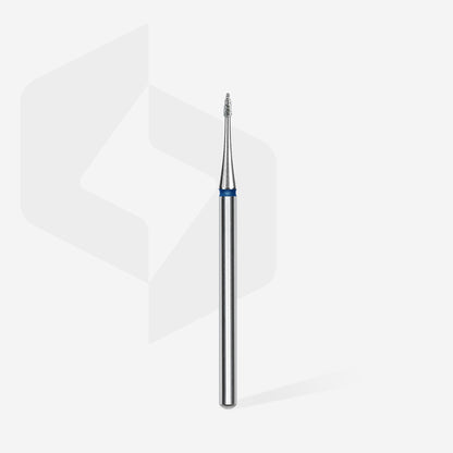 STALEKS EXPERT Diamond nail drill bit flame mini blue, head diameter 1 mm, working part 3 mm