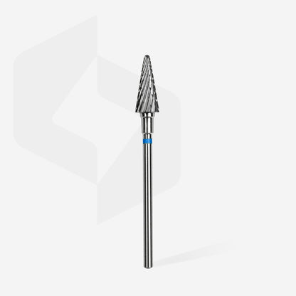 STALEKS EXPERT Carbide nail drill bit cone blue, head diameter 6 mm, working part 14 mm