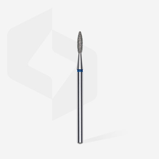 STALEKS EXPERT Diamond nail drill bit flame blue, head diameter 2,1 mm, working part 8 mm