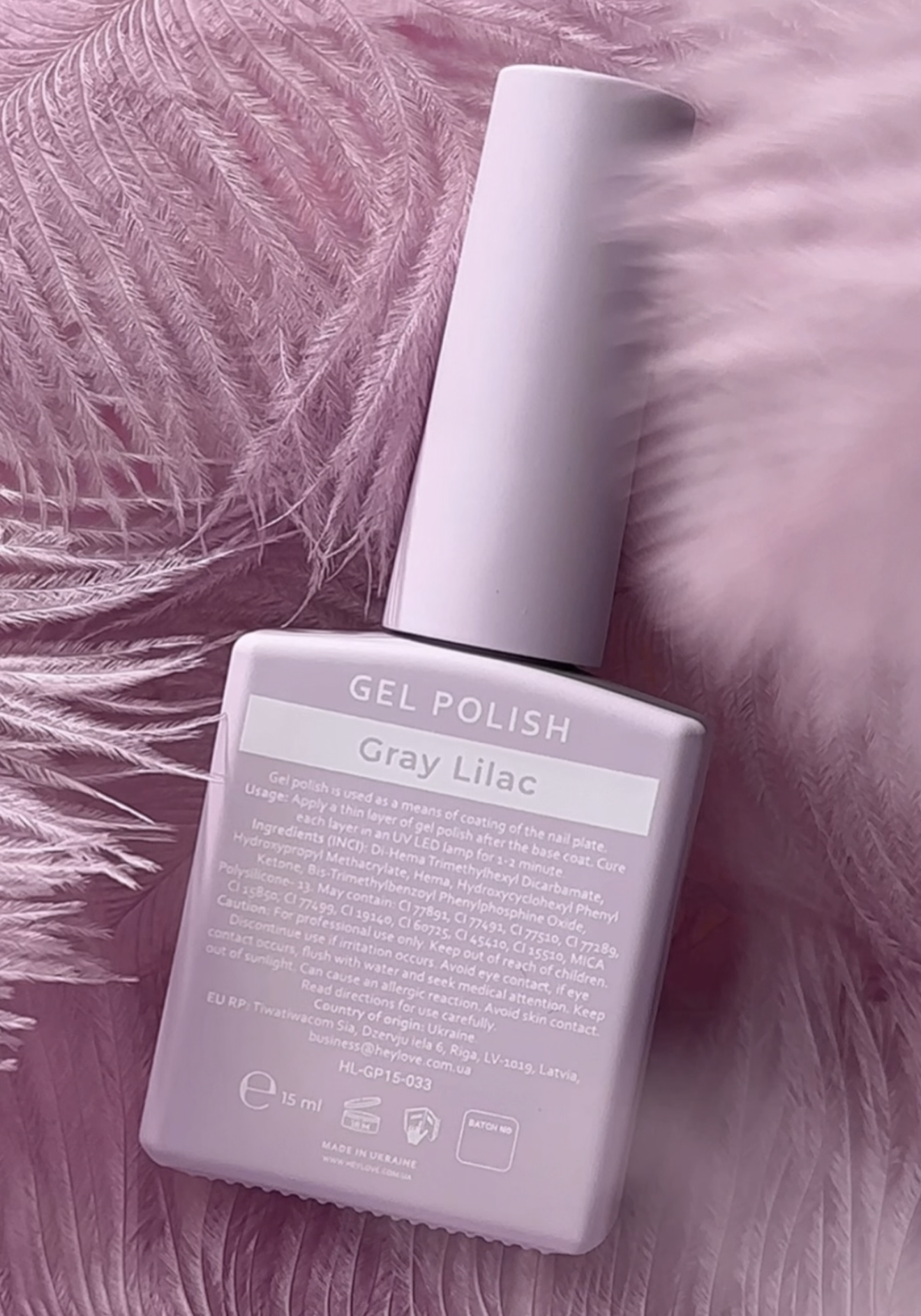 HEYLOVE Gel Polish Gray Lilac, 15 ml