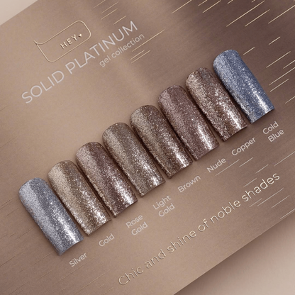 HEYLOVE Solid Platinum Gel Nail Polish Nude Liquid Foil 5 g