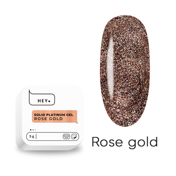 Gel nail polish liquid foil HEYLOVE Solid Platinum Gel Rose Gold 5 g