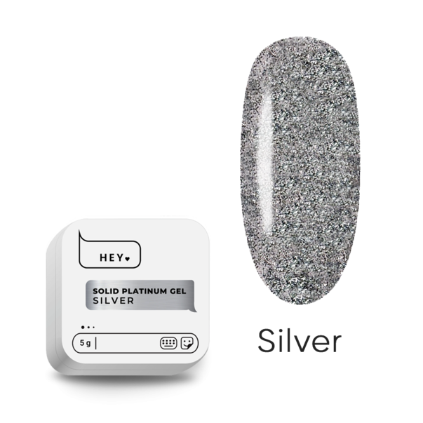 Gel nail polish liquid foil HEYLOVE Solid Platinum Gel Silver 5 g