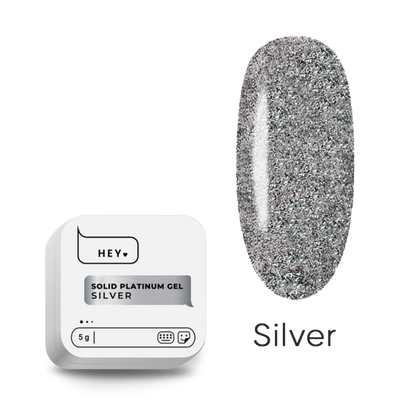 Gel nail polish liquid foil HEYLOVE Solid Platinum Gel Silver 5 g