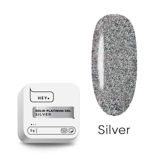 Gel nail polish liquid foil HEYLOVE Solid Platinum Gel Silver 5 g