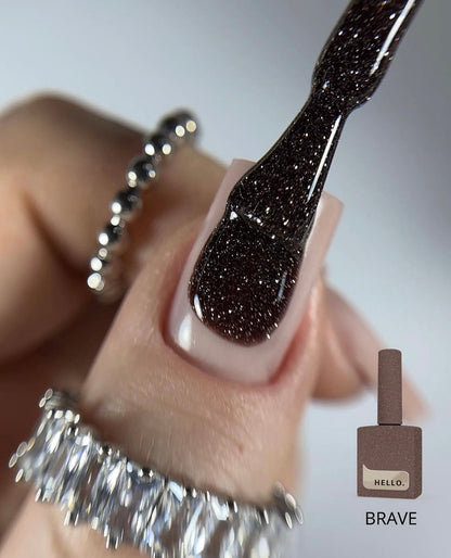 HEYLOVE Reflective Gel Polish Brave, 15 ml, Dark brown
