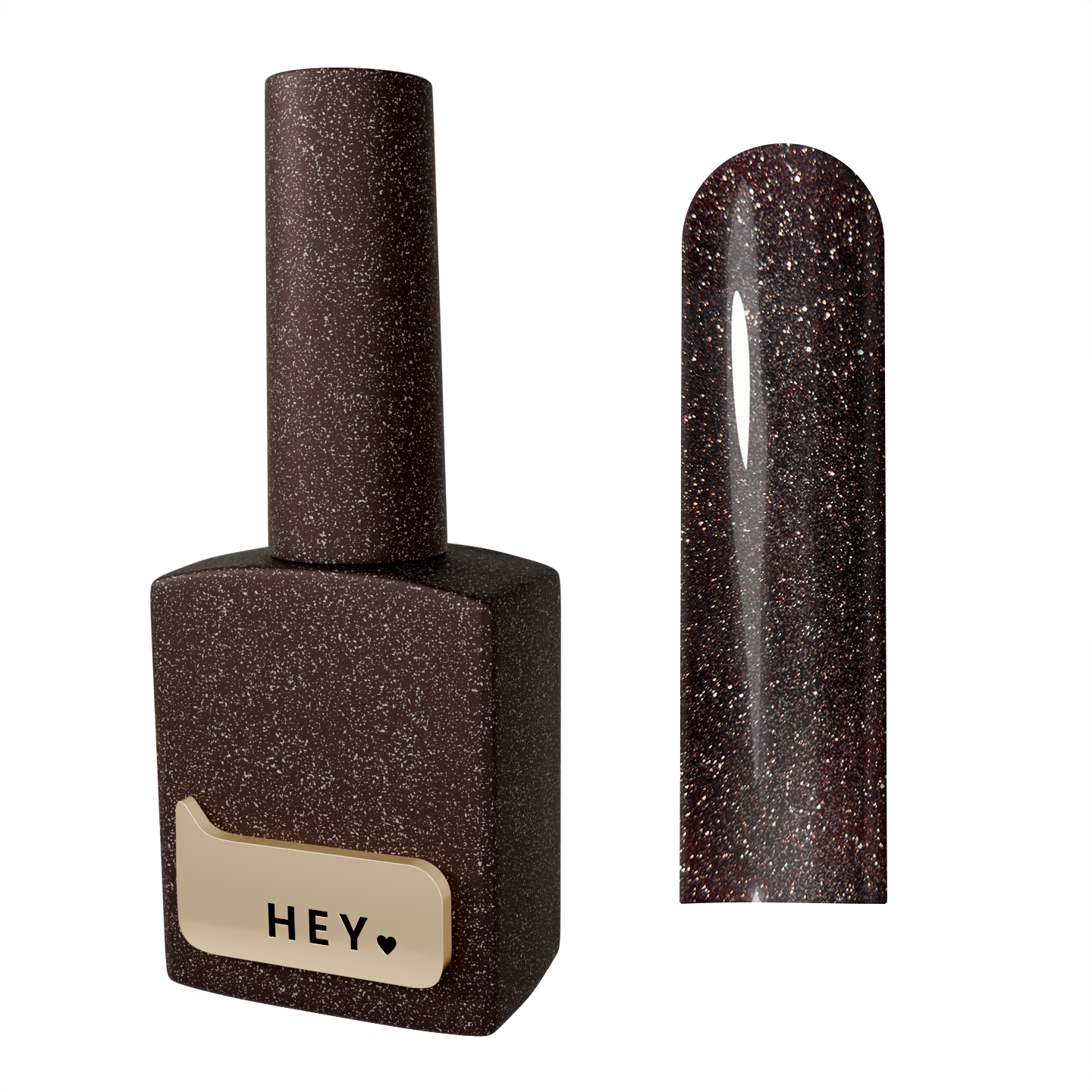 HEYLOVE Reflective Gel Polish Brave, 15 ml, Dark brown