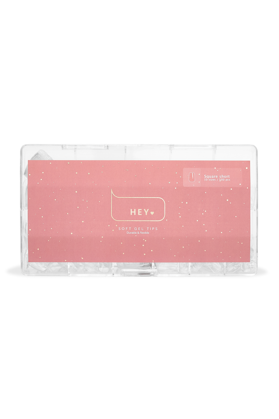 HEYLOVE Gel Tips, Square Short, short square, 500 pcs