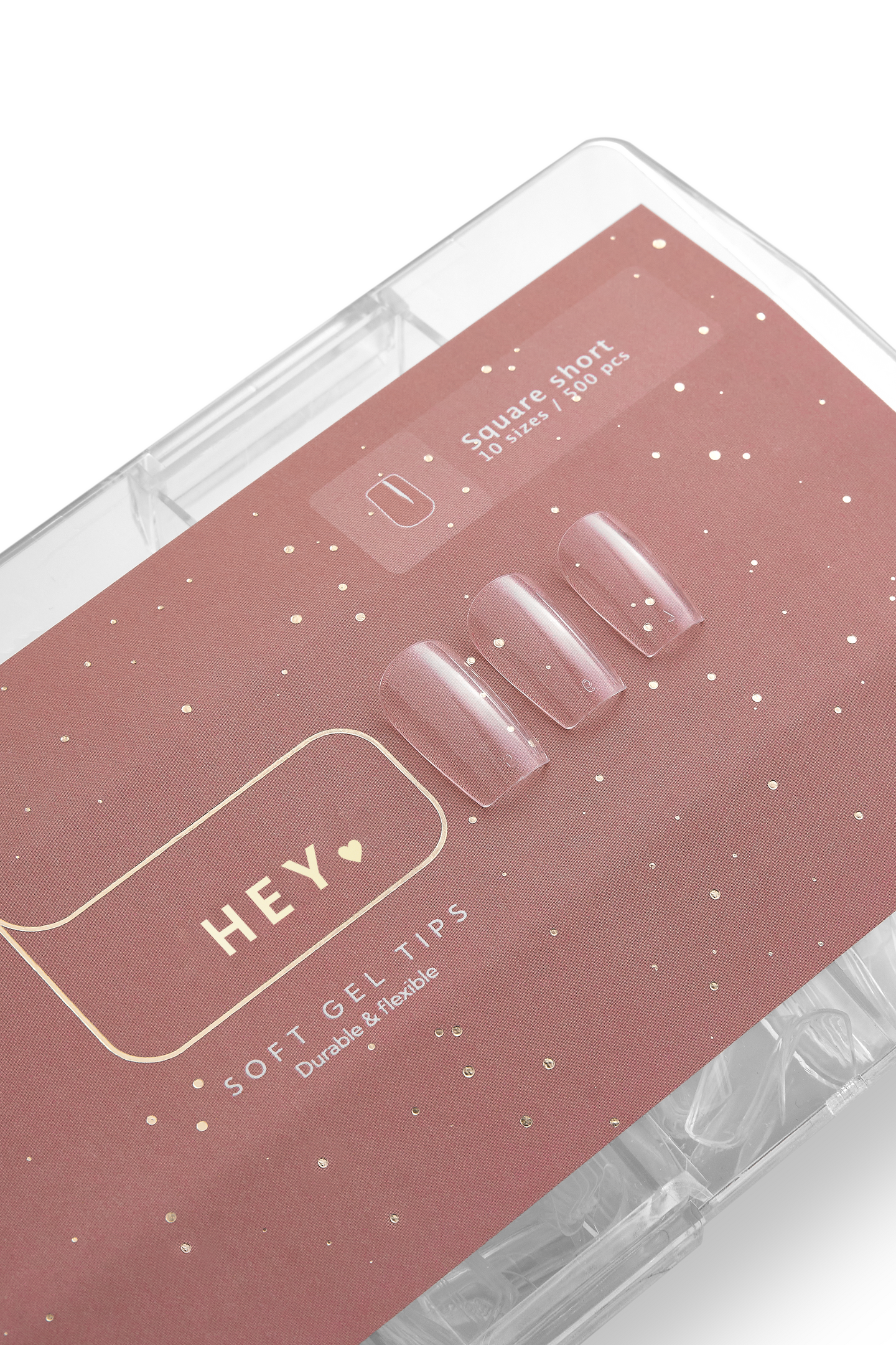 HEYLOVE Gel Tips, Square Short, short square, 500 pcs