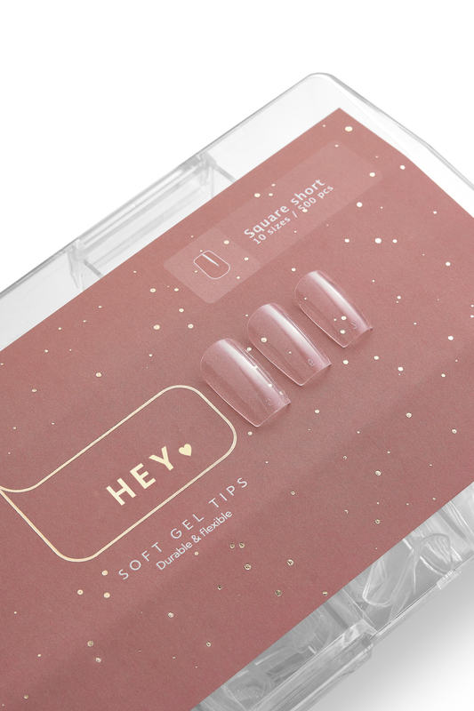 HEYLOVE Gel Tips, Square Short, short square, 500 pcs