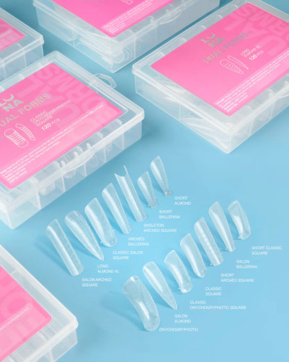 LUNAMOON Arched Ballerina Dual Forms for Nail Extensions, 120 pcs