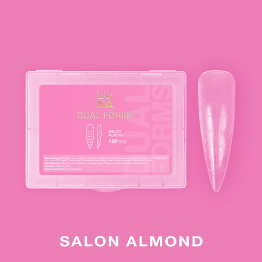 LUNAMOON Salon Almond Dual Forms for Nail Extensions, 120 pcs