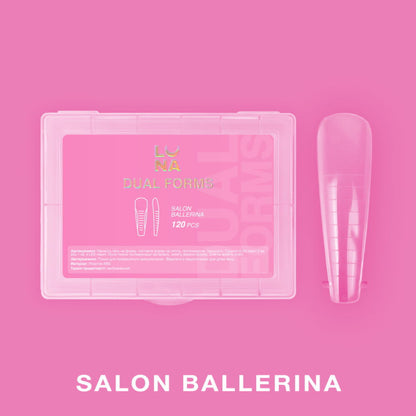 LUNAMOON Salon Ballerina Dual Forms for Nail Extensions, 120 pcs