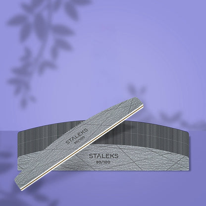STALEKS SMART 40  80/100 grit Mineral nail file for nails crescent, (25 pcs)