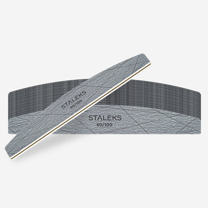 STALEKS SMART 40  80/100 grit Mineral nail file for nails crescent, (25 pcs)