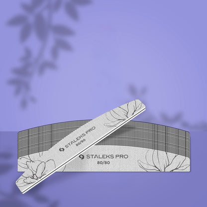 STALEKS EXPERT 40 80/80 grit Crescent mineral nail file, (25 pc)