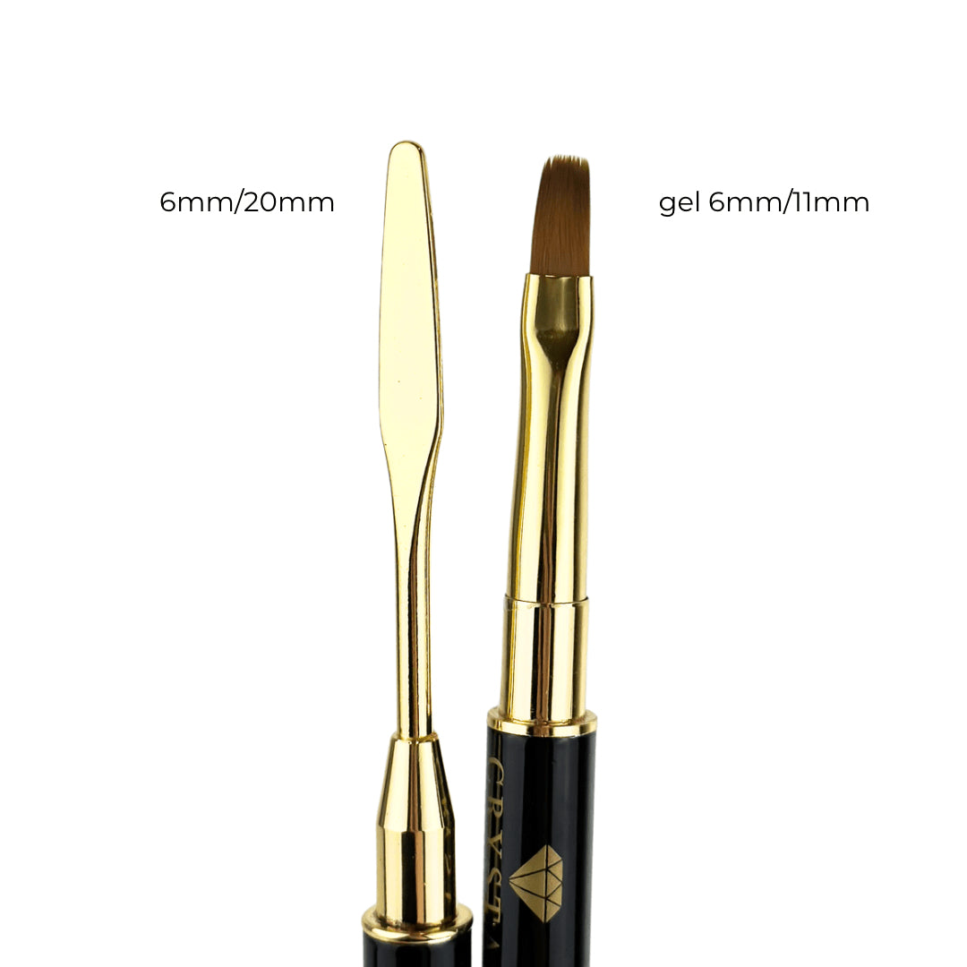 Crystal Professional Double-Sided Brush №2 11 mm/6 mm – 6 mm/20 mm with spatula