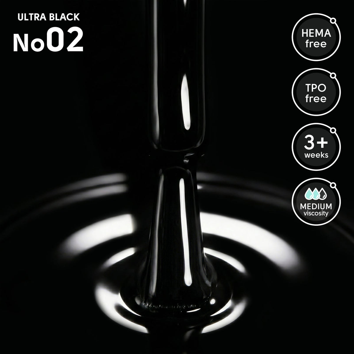 Shelly Gel polish 02 Ultra Black, 12ml