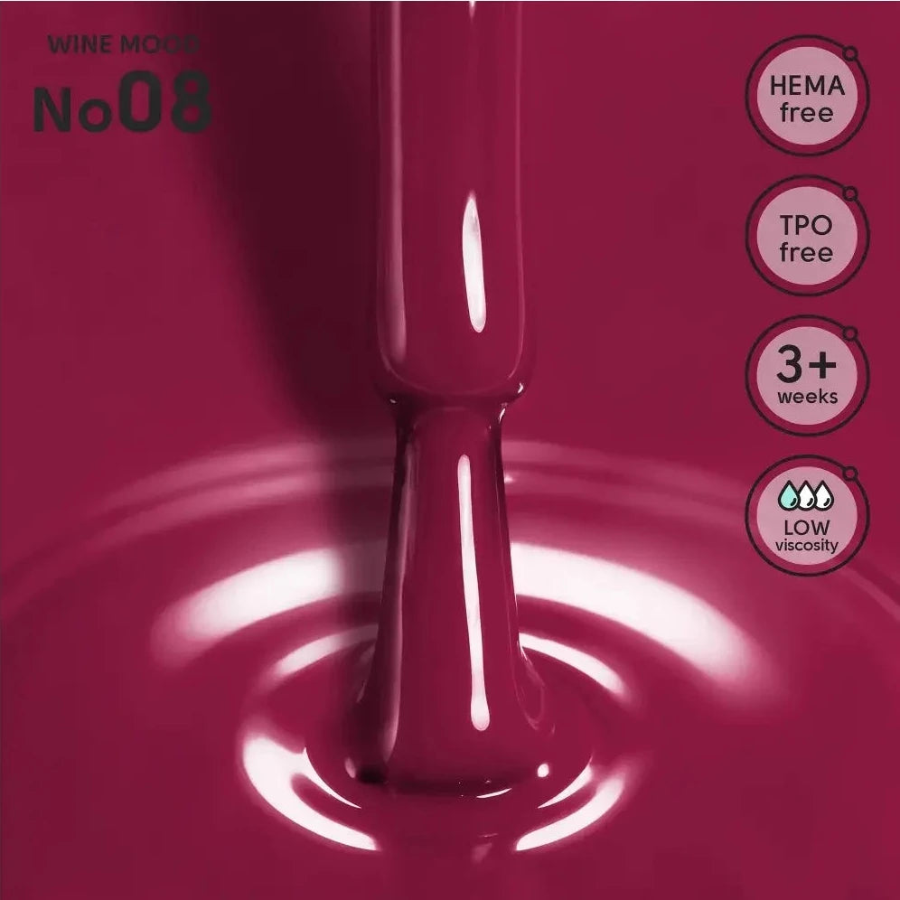 SHELLY. Gel Polish #08, Wine Mood, 12 ml