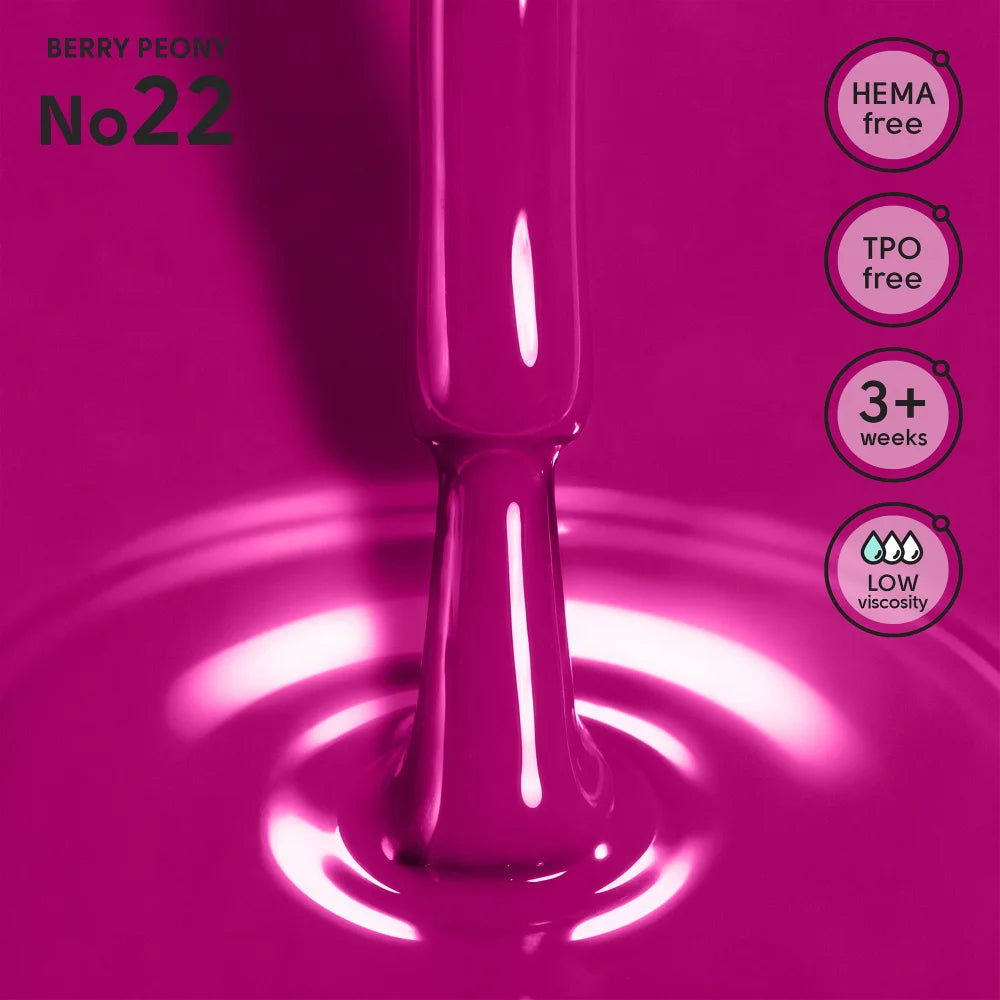 SHELLY. Gel Polish #22, Berry Peony, 12 ml.