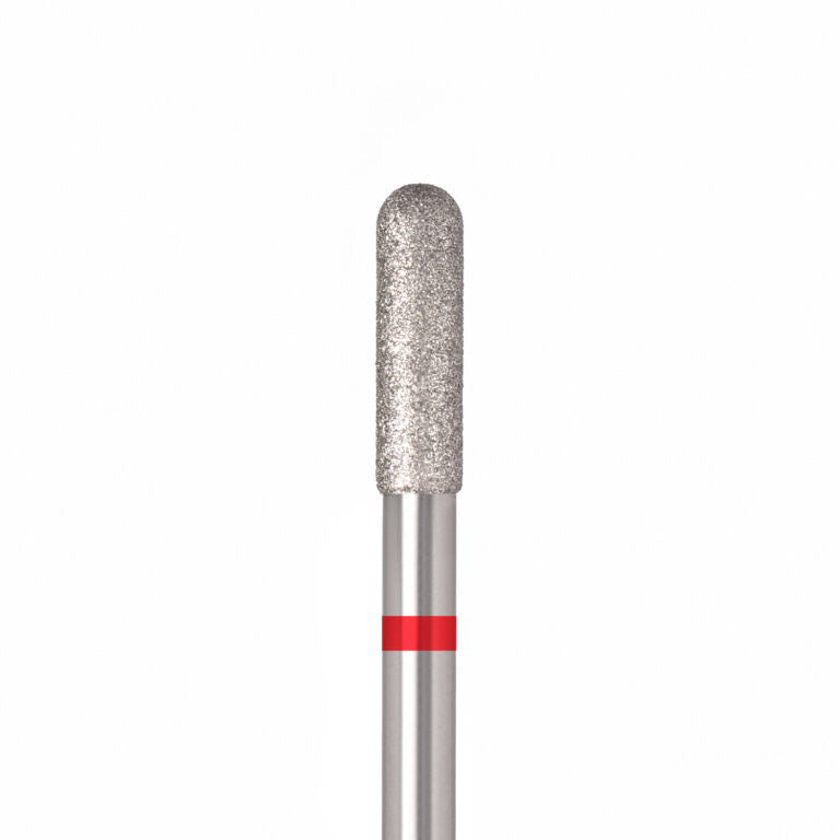 ÜLKA Diamond nail drill bit rounded cylinder red head diameter 3 mm / working part 10 mm