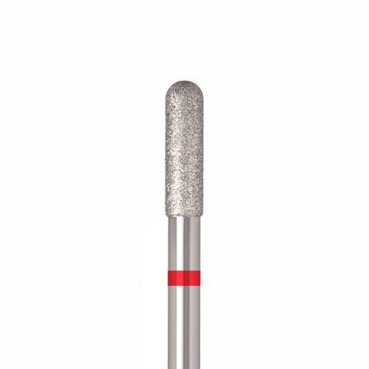 ÜLKA Diamond nail drill bit rounded cylinder red head diameter 3 mm / working part 10 mm