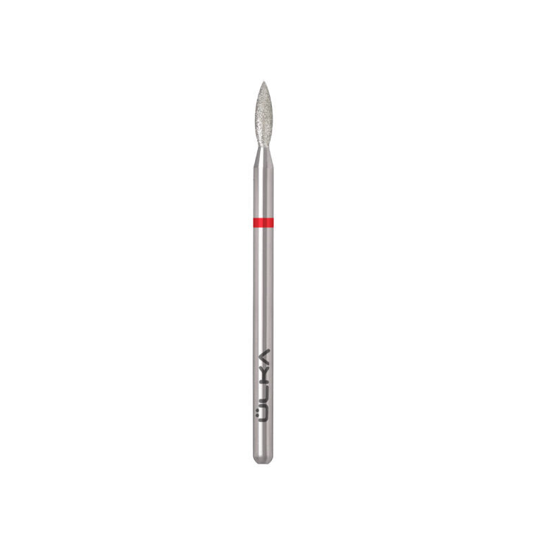 ÜLKA Diamond nail drill bit flame red head diameter 2.3 mm / working part 8 mm