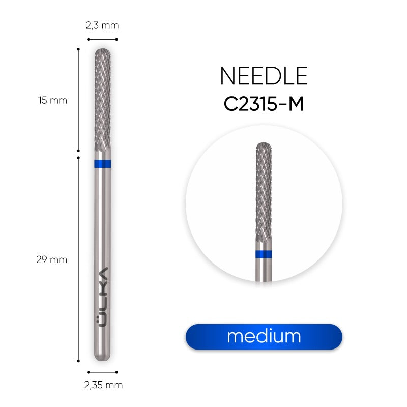 ÜLKA Carbide nail drill bit needle blue head diameter 2.3 mm / working part 15 mm