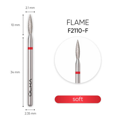 ÜLKA Drill Bit Diamond Flame Red Ø2,1 / 10 mm