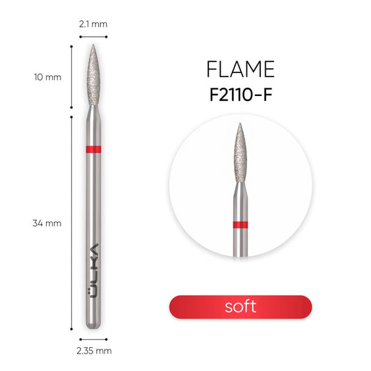 ÜLKA Drill Bit Diamond Flame Red Ø2,1 / 10 mm