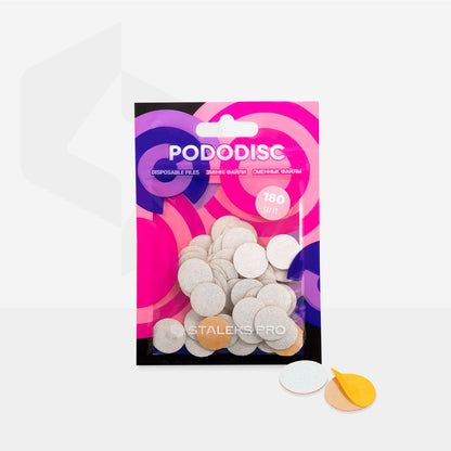 STALEKS EXPERT 15 PODODISC S Adhesive files for pedicure disc on soft foam layer, 180 grit 15 mm (50 pcs)