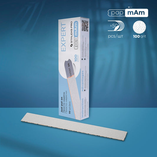 STALEKS EXPERT 20 papmAm Nail files for straight base, 100 grit (50 pcs)