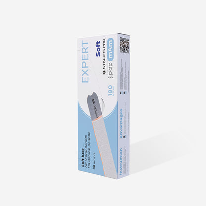STALEKS EXPERT 20 papmAm Nail files for straight base on soft foam layer, 180 grit (25 pcs)