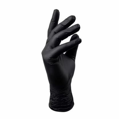 Microstop strong powder-free nitrile gloves, black, size M