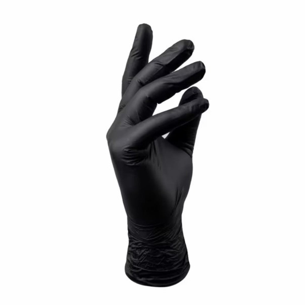 MicroSTOP Nitrile gloves non-powdered strong black, size S (100 pcs)