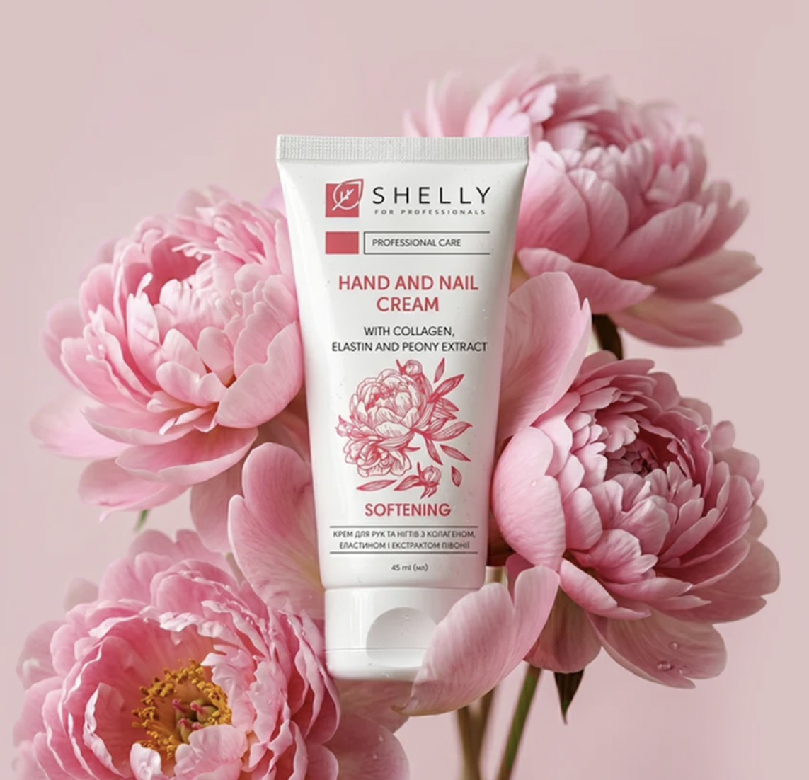 HANDS AND NAILS CREAM With collagen, elastin and peony extract 45 ml