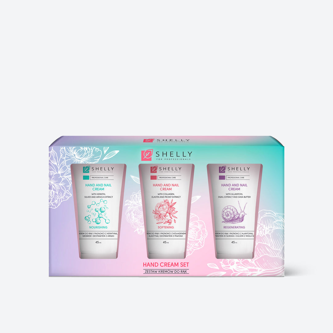 SHELLY HAND CREAM SET Triple-action hand care set for silky smooth and healthy hands