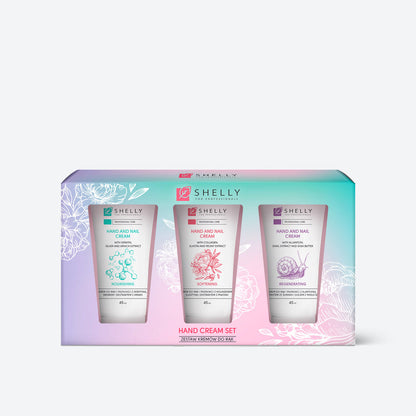 SHELLY HAND CREAM SET Triple-action hand care set for silky smooth and healthy hands