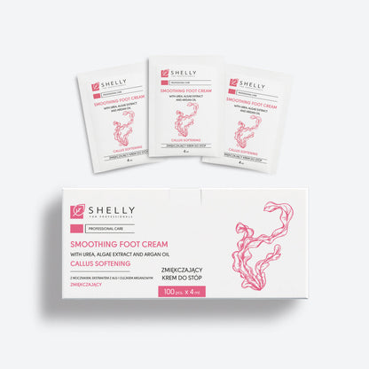SOFTENING FOOT CREAM WITH UREA, ALGAE EXTRACT AND ARGAN OIL SHELLY 4 ML X 100 PCS. With urea, algae extract and argan oil